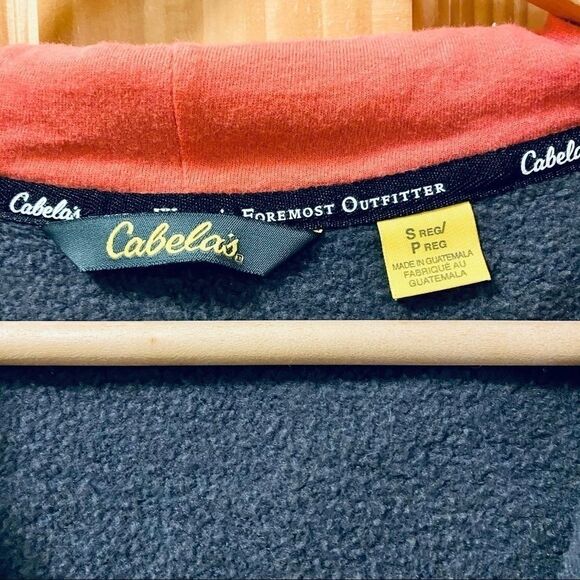 Cabela's pink grey full zip logo sweatshirt hoodie - Picture 4 of 9